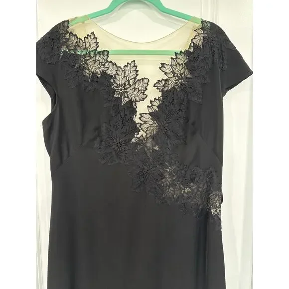 Tadashi Shoji Embroidered Floral Illusion Gown, 16 - Picture 5 of 8